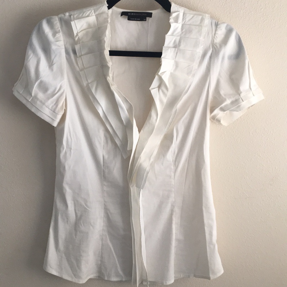 Bcbg white dress blouse XS